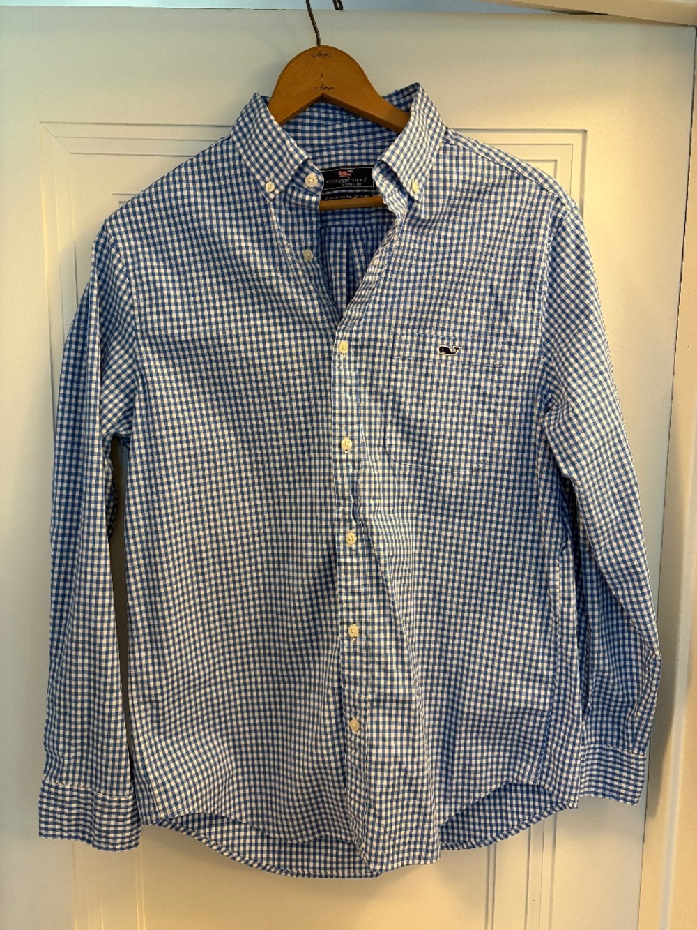 Vineyard Vines Classic Fit Tucker Shirt Blue White Gingham Button Down M